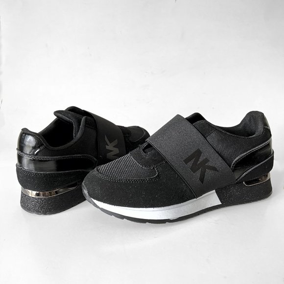 NEW! Black Wedge Slip On Sneakers, Size 38 - Picture 4 of 10